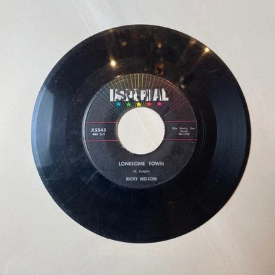 Ricky Nelson 45 RPM Vinyl Record Imperial Lonesome Town I Got A Feeling - Image 1 of 2