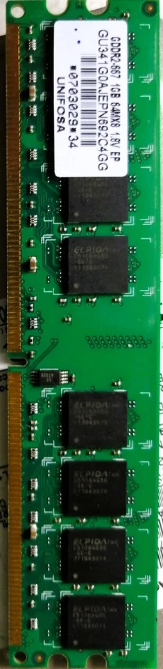 RAM DDR2  - 1gb 667Mhz (Unifosa) - Immagine 1 di 1