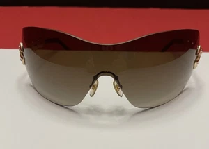 Versace MOD 2043B Swarovski Crystal Temples Shield Wraparound Sunglasses - Picture 1 of 9