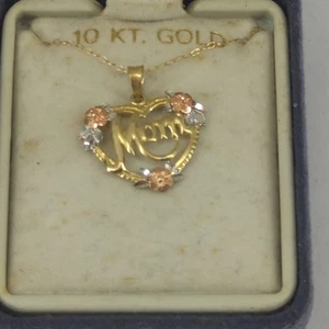 Colgante Corazón "MAMÁ" Oro Multicolor 10K - Imagen 1 de 10