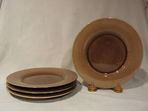 Corelle "Hearthstone Cocoa" Brown Dinner Plates - Set of 4 - Picture 1 of 4