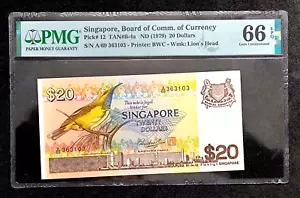 1979 Singapore Board of Comm.of Currency 20 Dollars Banknote Pick#12 PMG 66 EPQ - Picture 1 of 4