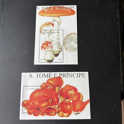 1998 Sao Tome & Principe Mushrooms Fungi Stamps (2) MNH - Image 1 of 4