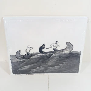 Asa Battles Pen & Ink Original Drawing Book Illustration Signed Men in Canoe - Picture 1 of 5