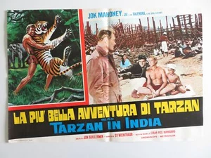 TARZAN GOES TO INDIA - G ITALIAN FOTOBUSTA POSTER JOCK MAHONEY LEO GORDON 1962 - Picture 1 of 7