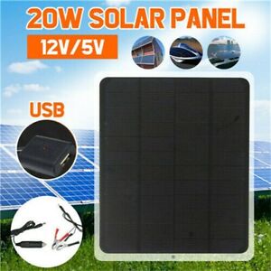 60W 18V Dual USB Solarmodul Solarpanel Power Flexibel For Auto Camping Netzteil