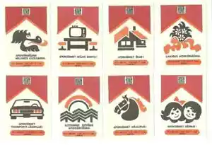 8 Authentic Soviet Latvia Local Matchbox Labels State Insurance MF BALTIJA - Picture 1 of 1