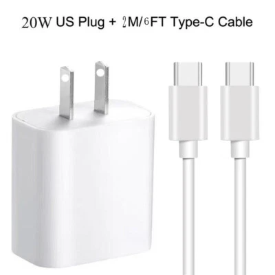 Cargador USB C de 20 W para Google Pixel 10/9 Pro XL bloque de carga rápida/cable de 6 pies Foto 1 de 4