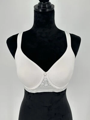 NEW Breezies Women’s 34A Floral Stripe Seamless Underwire T-Shirt Bra White Z9 - Image 1 of 4
