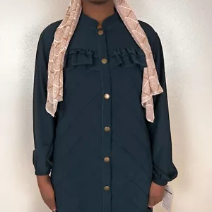 Muslim women's dark green two-piece top and pant set size Xl. Made in Egypt. - Picture 1 of 7