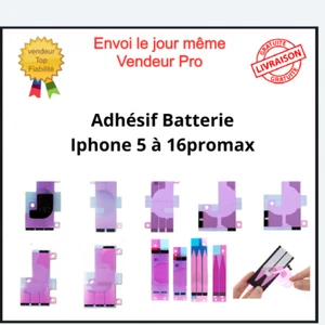 Adhésif Autocollant Sticker Batterie iphone 5 6 7 8 X XR XS 11 12 13 14 15 Pro - Imagen 1 de 32