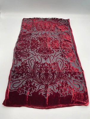 Bufanda envolvente transparente negra terciopelo rojo vintage ANJIS 68’X 19” BeverlyHills Boutique nueva sin etiquetas Foto 1 de 4