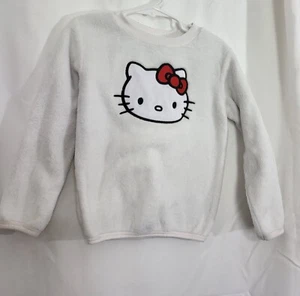 Hello Kitty Mädchen Pullover weiß Fleece Rundhalsausschnitt Größe 4 - Bild 1 von 4