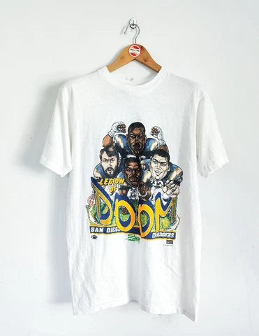 Rare Vintage SanDiego Chargers Caricature 1987 t-shirt NFL Football Cover
