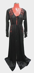SALE! - Vintage 60's Artemis black nylon gown black lace long nightie lingerie P
