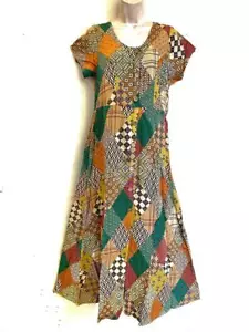 Vestido Sacred Threads Hippie Boho Gitano Festival Patchwork con Botones L/XLB 221281 - Imagen 1 de 2