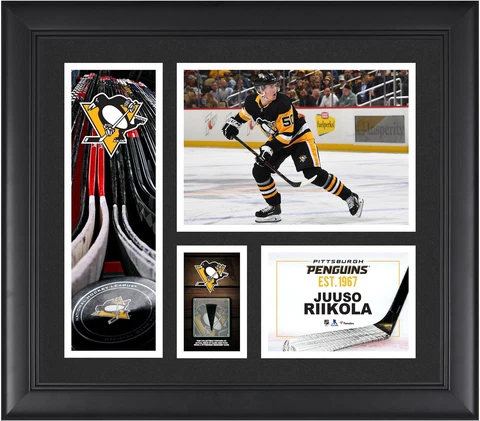 Juuso Riikola Pittsburgh Penguins Frmd 15 x 17 Player Collage & Piece of GU Puck Cover