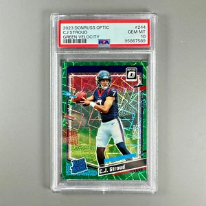 2023 Panini Donruss Optic - CJ Stroud Green Velocity #244 (RC) PSA 10 - Picture 1 of 2