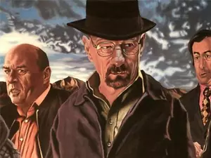 Poster parodia Breaking Bad Cast: 24x36" Colui che bussa - Art of Justin Reed - Foto 1 di 5