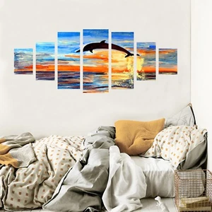 3D Dolphin 886 Unframed Print Wall Paper Decal Wall Deco Indoor AJ Wall Jenny - Picture 1 of 6