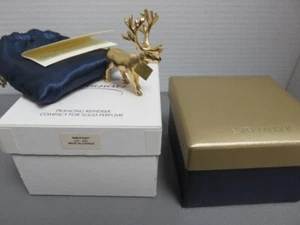 Estee Lauder Pleasures Solid Perfume Compact 2005 bag boxes Prancing Reindeer - Picture 1 of 3