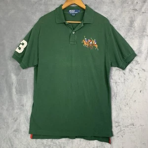 Polo Ralph Lauren Camicia Uomo Taglia L Verde Triple Big Pony Match 3 Rugby Preppy - Foto 1 di 12