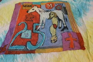Mary Green Silk Abstract Square Scarf 40" x 40" - Picture 1 of 5