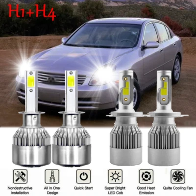 Kits combinados para Infiniti G35 2003 2004 2005 6000 k faros LED bombillas altas bajas Foto 1 de 4