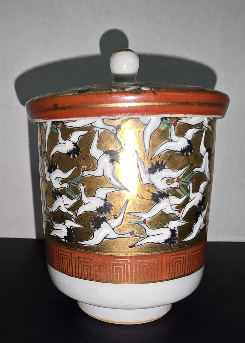 古物の皿 流】古美術品 染付蝶文猪口十客 箱付 CR313 A 古