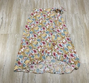 Cynthia Rowley Womens Size S Floral Print Wrap Midi Skirt Multicolor  - Picture 1 of 9