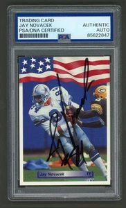 Jay Novacek Signed 1992 All World Card #174 (PSA) Dallas Cowboys Auto - Picture 1 of 2
