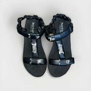 Juicy Couture Womens Shoes Georgette Sandals 8 Black - Picture 1 of 4