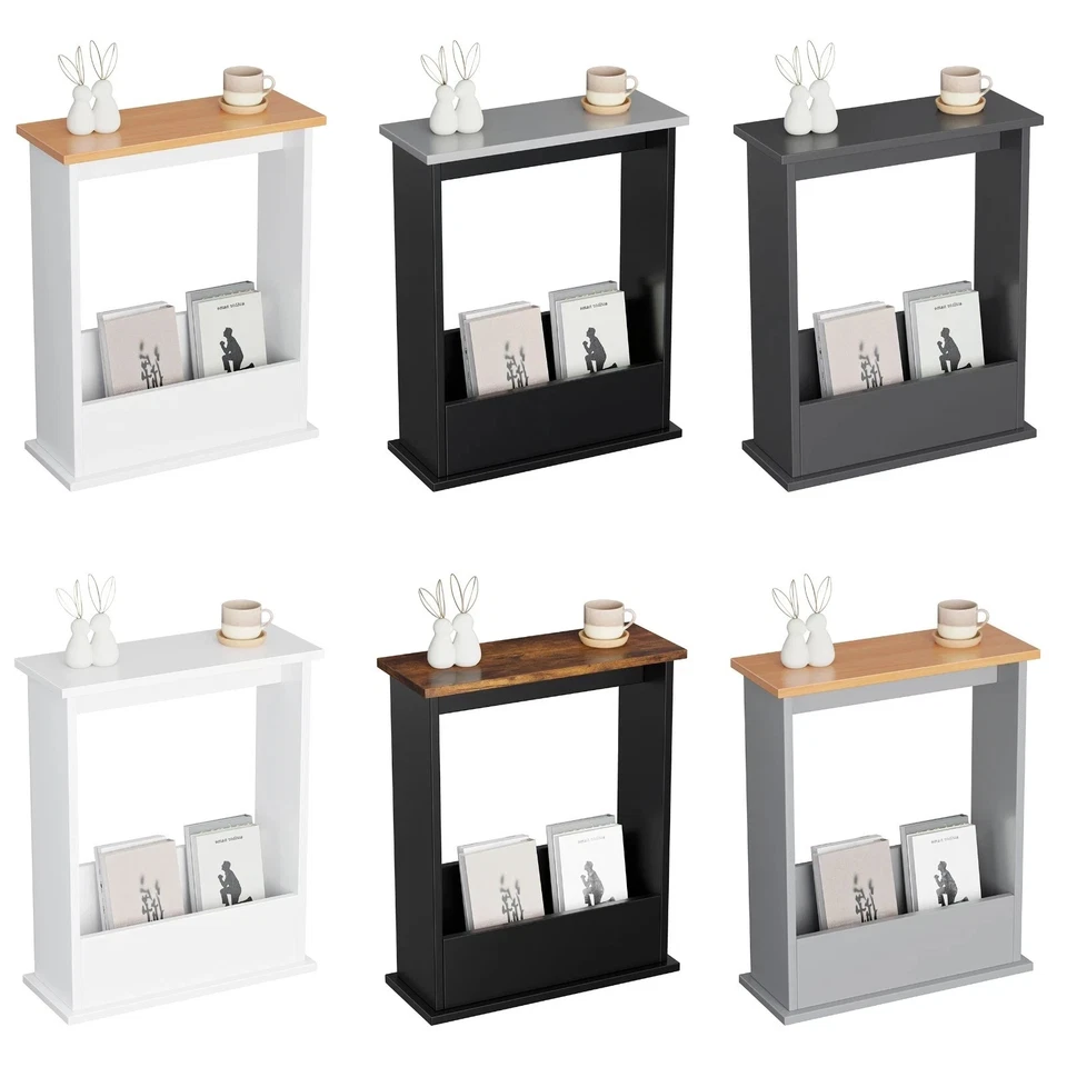 Slim Side Table with Storage Small Space Sofa End Table Bedside Living Room Home - Image 1 of 1