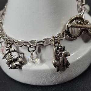 Nativity Charm Bracelet Christmas  Holiday Holy Family Jesus Silver Tone Dangle - Picture 1 of 8