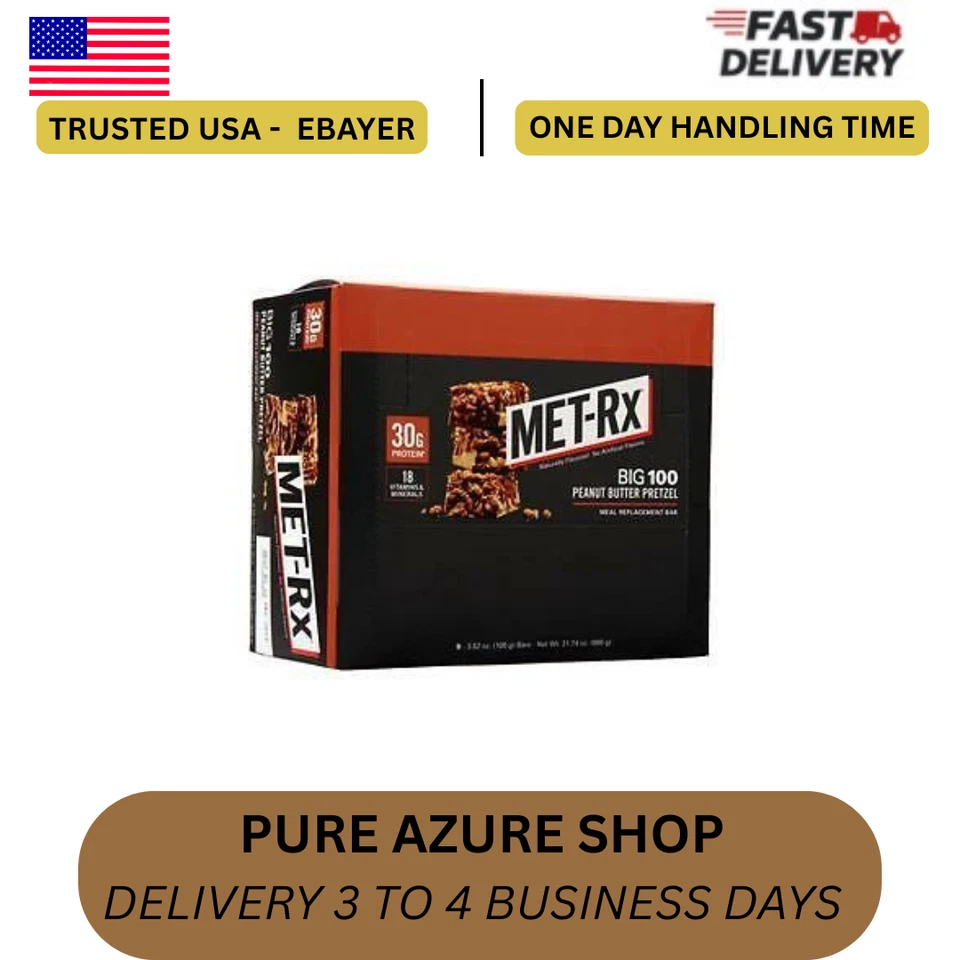 MET-Rx Big 100 Colossal Peanut Butter Pretzel Meal Replacement Bar (Pack of 9) - Image 1 of 1