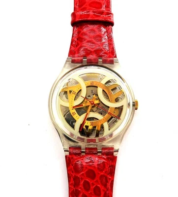 NUEVO Reloj Swatch FEUER GK177 FIRE con Estuche y Papeles 1994 Caballeros BATERÍA NUEVA Foto 1 de 4