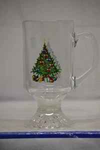 TAZA DE VIDRIO DE CAFÉ IRLANDESA ANFITRIONA DE VACACIONES VINTAGE - Imagen 1 de 1