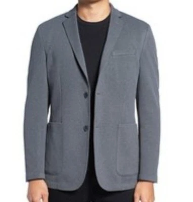 Vince Camuto Men's Gray Slim-Fit Stretch Knit Side-Vent Blazer Large $225 - Image 1 of 4