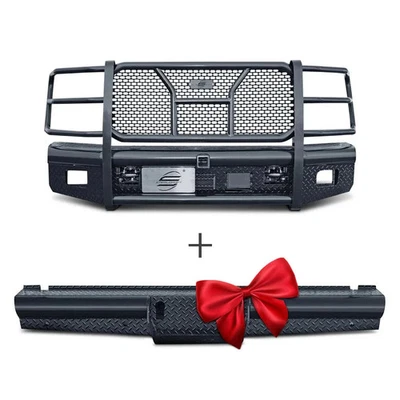 For Nissan TITAN XD 23-24 Bumper Full Width Black Front HD Bumper w Brush Guard Foto 1 de 4