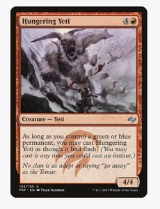 Hungering Yeti #105 Fate Reforged (FRF) Magic Card in Protective Sleeve - Picture 1 of 3