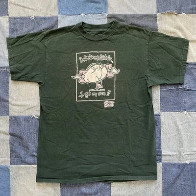 Camiseta De Colección Años 90 Actitud Mocoso Humor Rosa Verde Lunares Talla L Foto 1 de 4
