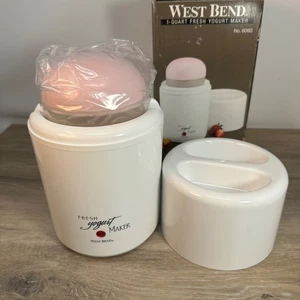 West Bend 1 Quart Fresh Yogurt Maker 6060 w Manual Box 1992 Vintage New Open Box - Picture 1 of 9