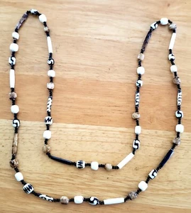 Schöne einzigartige Stein Perlen 54" Halskette mit Erdton dekorativen Farben - Bild 1 von 8