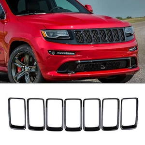 Front Grill Grille Inserts Rings Cover Trim For 2014-2016 Jeep Grand Cherokee - Picture 1 of 11