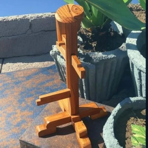 Wooden Kabuto Helmet Stand Samurai Yoroi Armor Display Edo Era Japanese Style - Picture 1 of 3