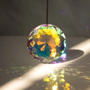 Prismas de cristal facetado 75 mm colgante flor arco iris facetado decoración del hogar - Imagen 1 de 4