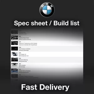 BMW Full Spec Sheet / Build Sheet / Factory Spec List From Reg - Picture 1 of 2