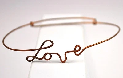 Original vintage USA 1960er Hippie Kupfer Handgelenk Armreif LOVE wrist bracel - Bild 1 von 4