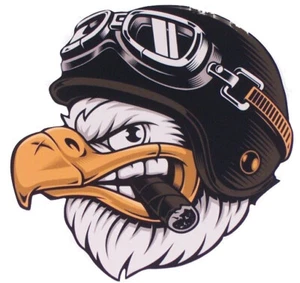 Angry Aviation Biker Eagle Head #2 Decal decals Sticker Stickers Window Air - Foto 1 di 2