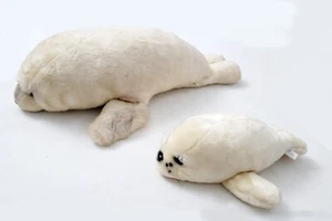Vintage ANICO 27" Sea Lion & SEAWORLD 15" Sea Lions Pup Plush Stuffed Animals - Picture 1 of 12